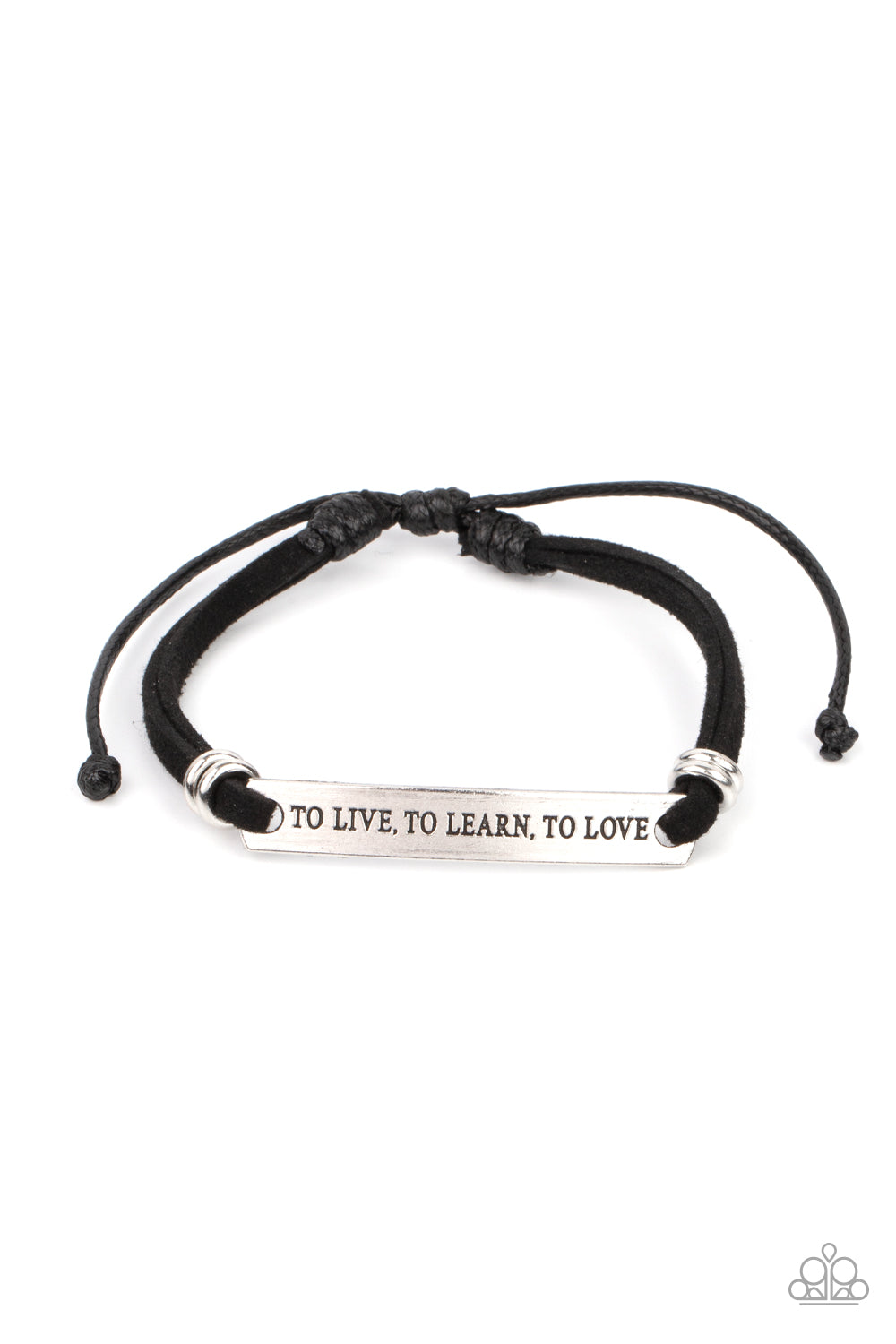 To Live, To Learn, To Love - Black Bracelet B0238