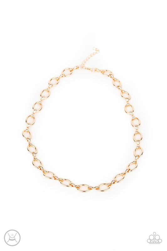 Craveable Couture Gold Link Choker Necklace Paparazzi N0953