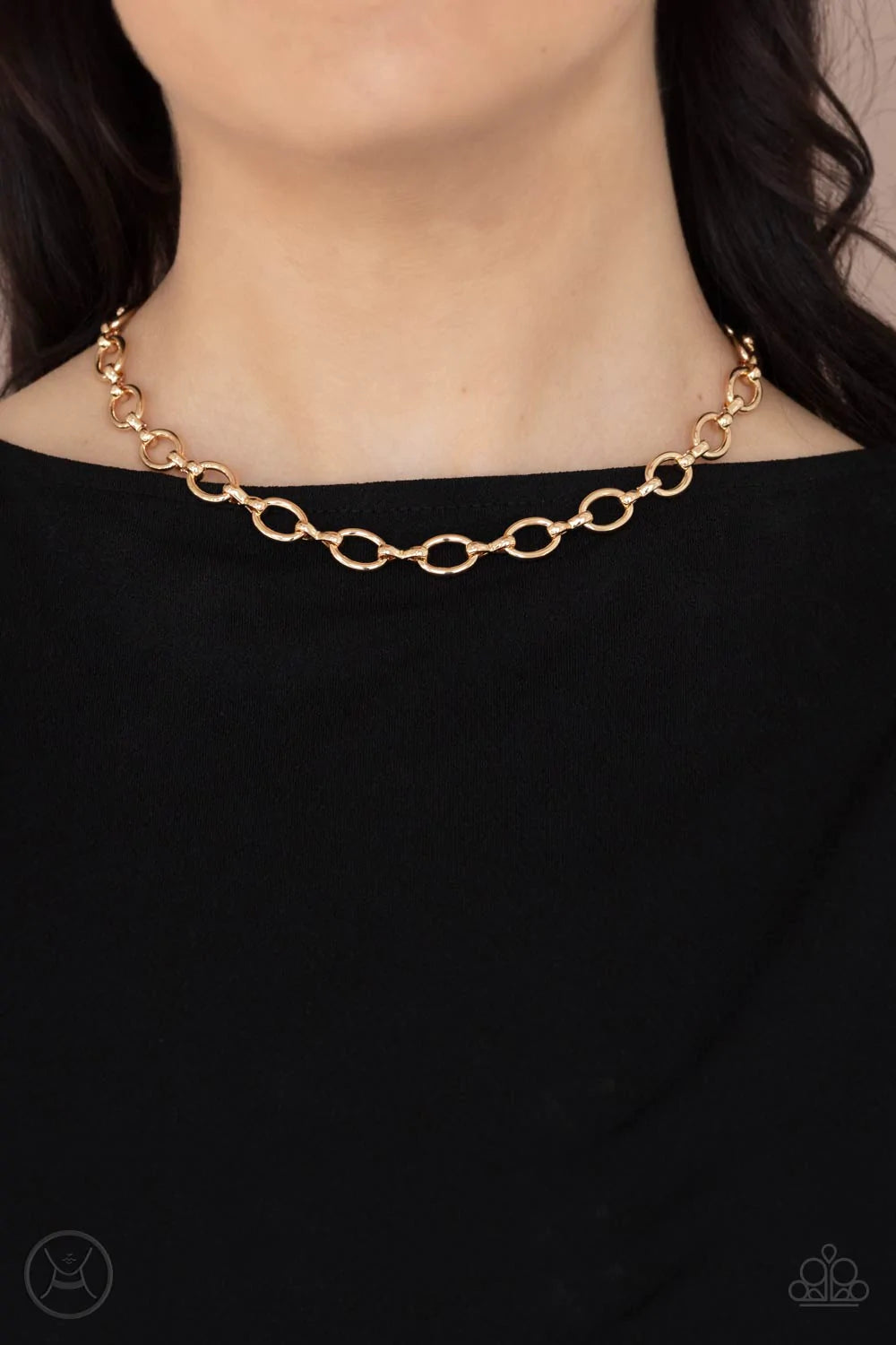 Craveable Couture Gold Link Choker Necklace Paparazzi N0953