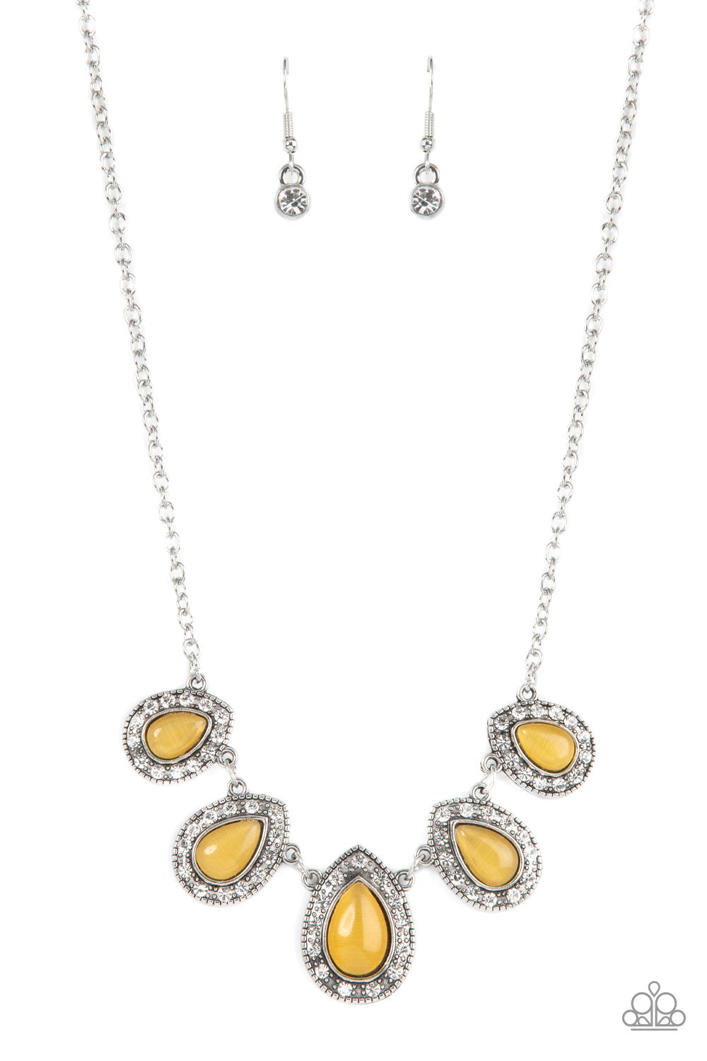 Everlasting Enchantment - Yellow Cat's Eye Stone Necklace Paparazzi N0681