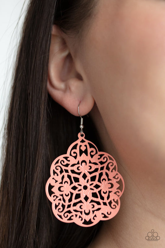 Mediterranean Eden Orange Earring Paparazzi E0084
