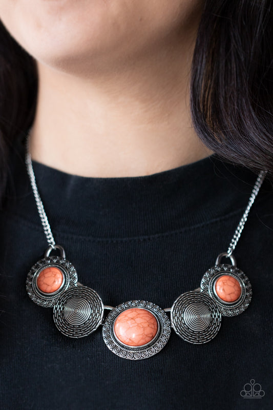 Canyon Cottage - Orange Necklace Paparazzi N0387