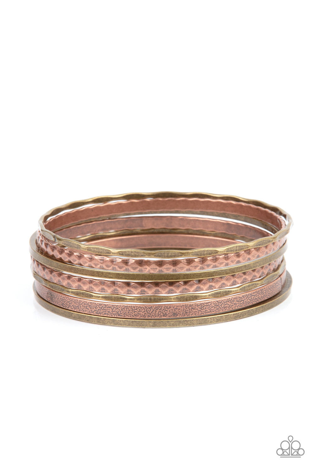 How Do You Stack Up? - Multi Copper And Brass Bangle Bracelet Paparazzi B0513