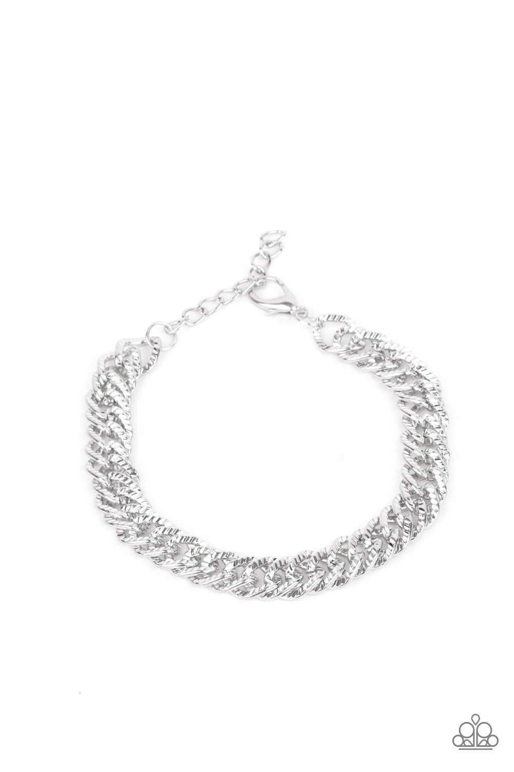 On The Up and UPPERCUT - Silver Urban Chain Bracelet Paparazzi B1173