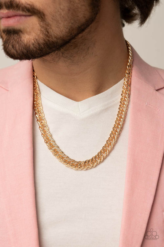 Urban Uppercut - Gold Chain Urban Necklace Paparazzi N1270