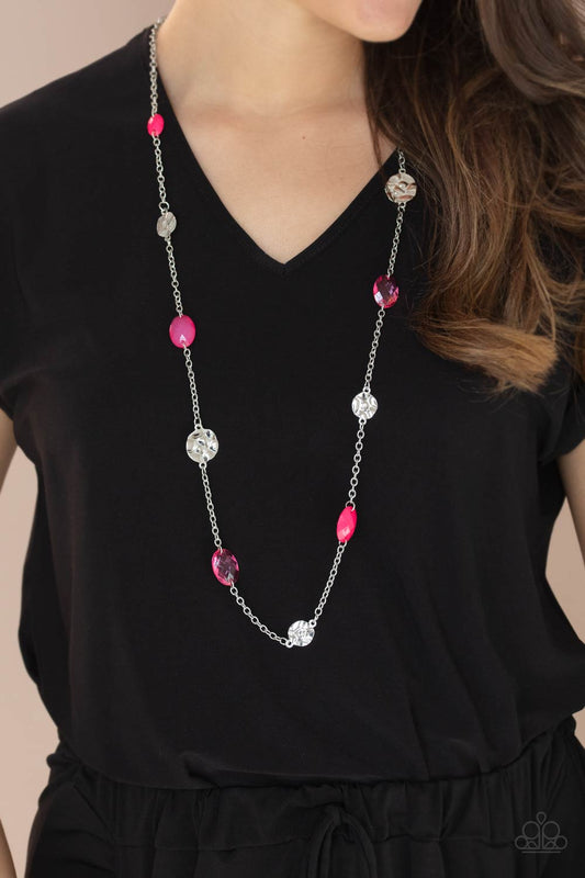 Glossy Glamorous Pink Necklace Paparazzi N0193