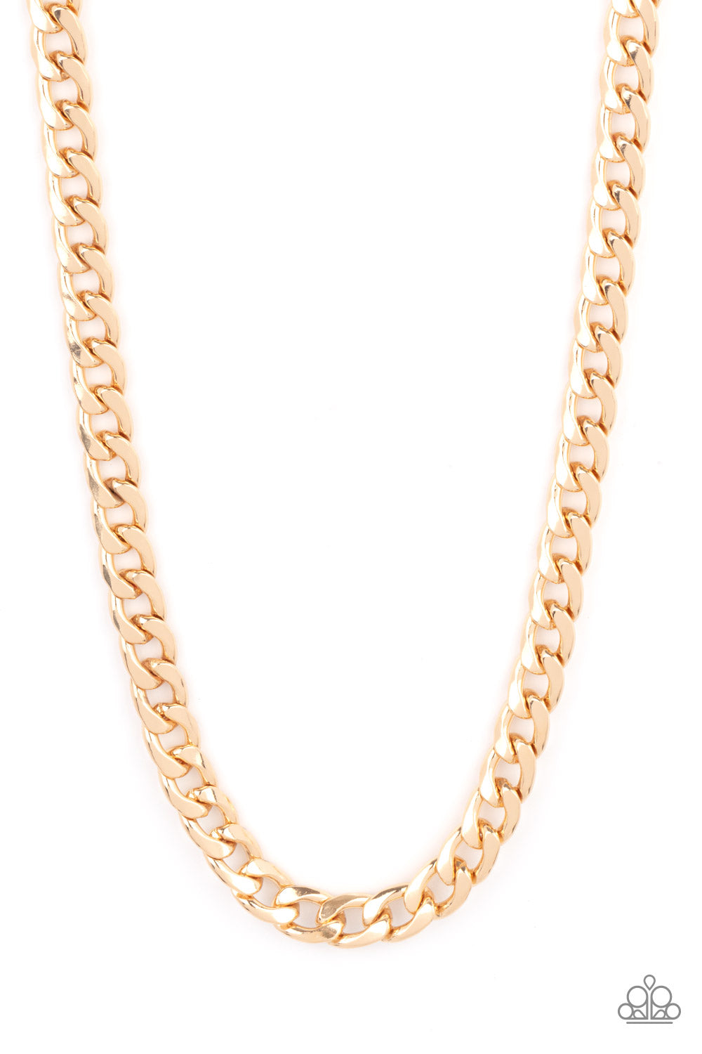 Knockout Champ - Gold Curb Chain Urban Necklace Paparazzi N1861