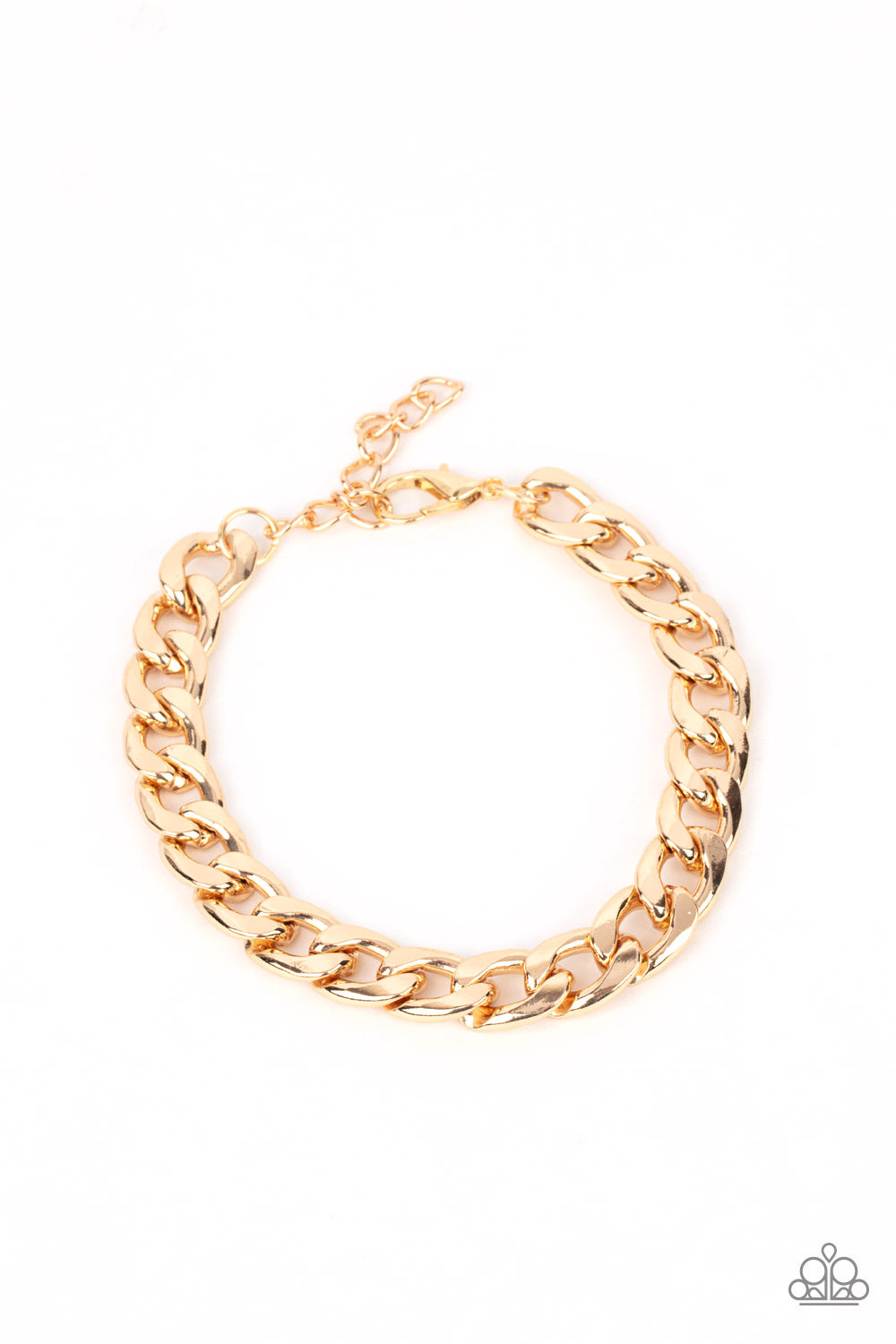 Knock, Knock, KNOCKOUT - Gold Curb Chain Urban Bracelet Paparazzi B1279