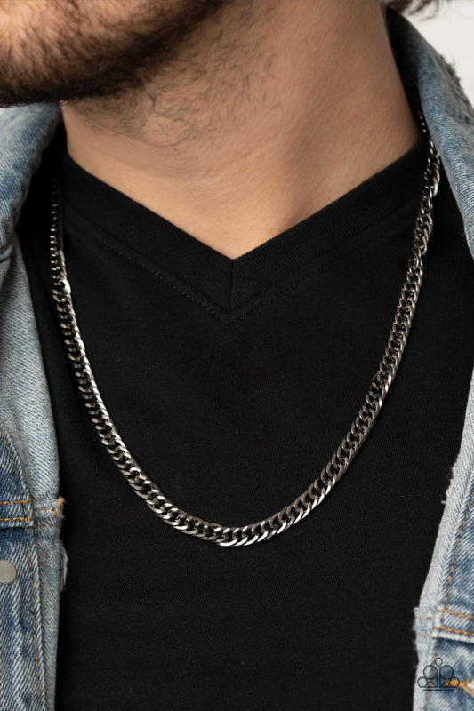 Valiant Victor - Black Urban Necklace Paparazzi N0641