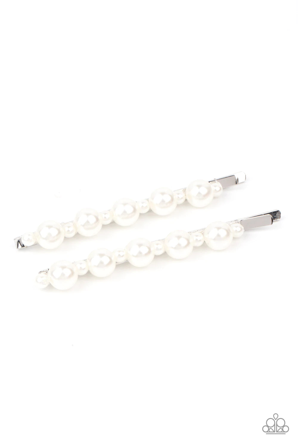 Put A Pin In It White Pearl Silver Hair Clip Paparazzi H0022