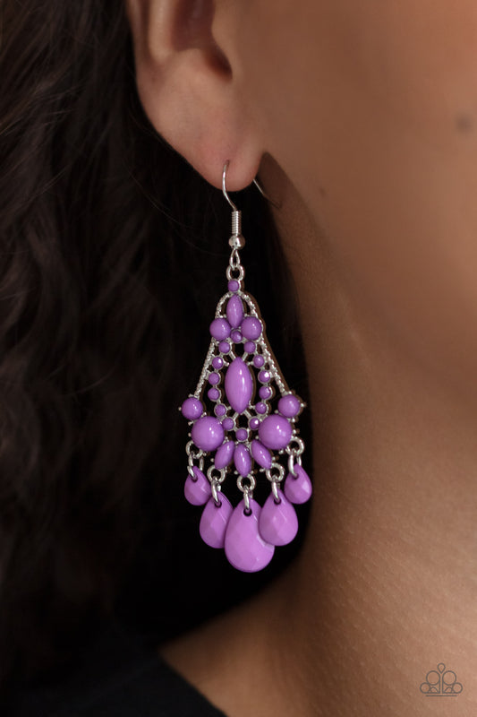 STAYCATION Home - Purple Earring Paparazzi E0289