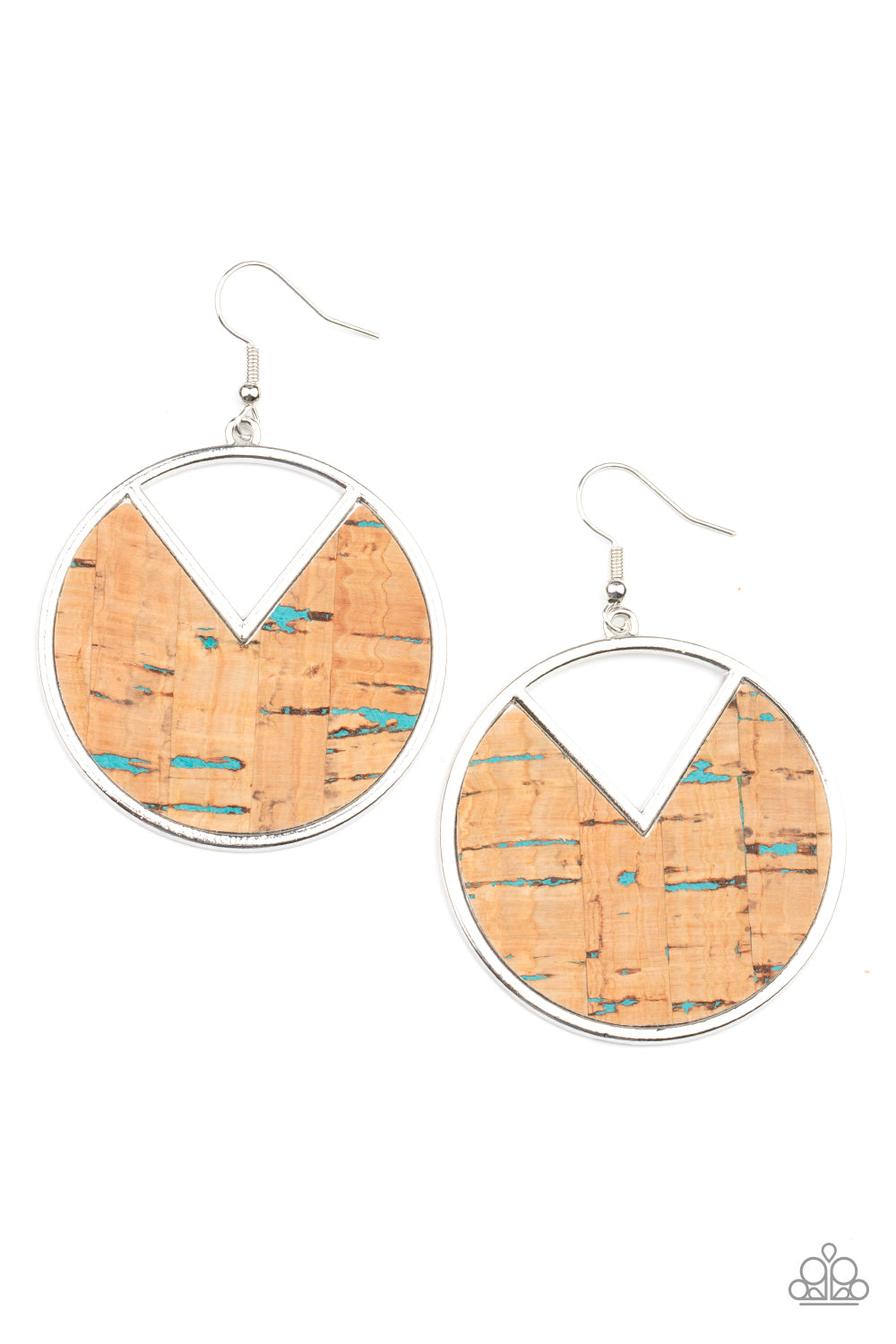 Nod to Nature - Blue Cork Earring Paparazzi E0477