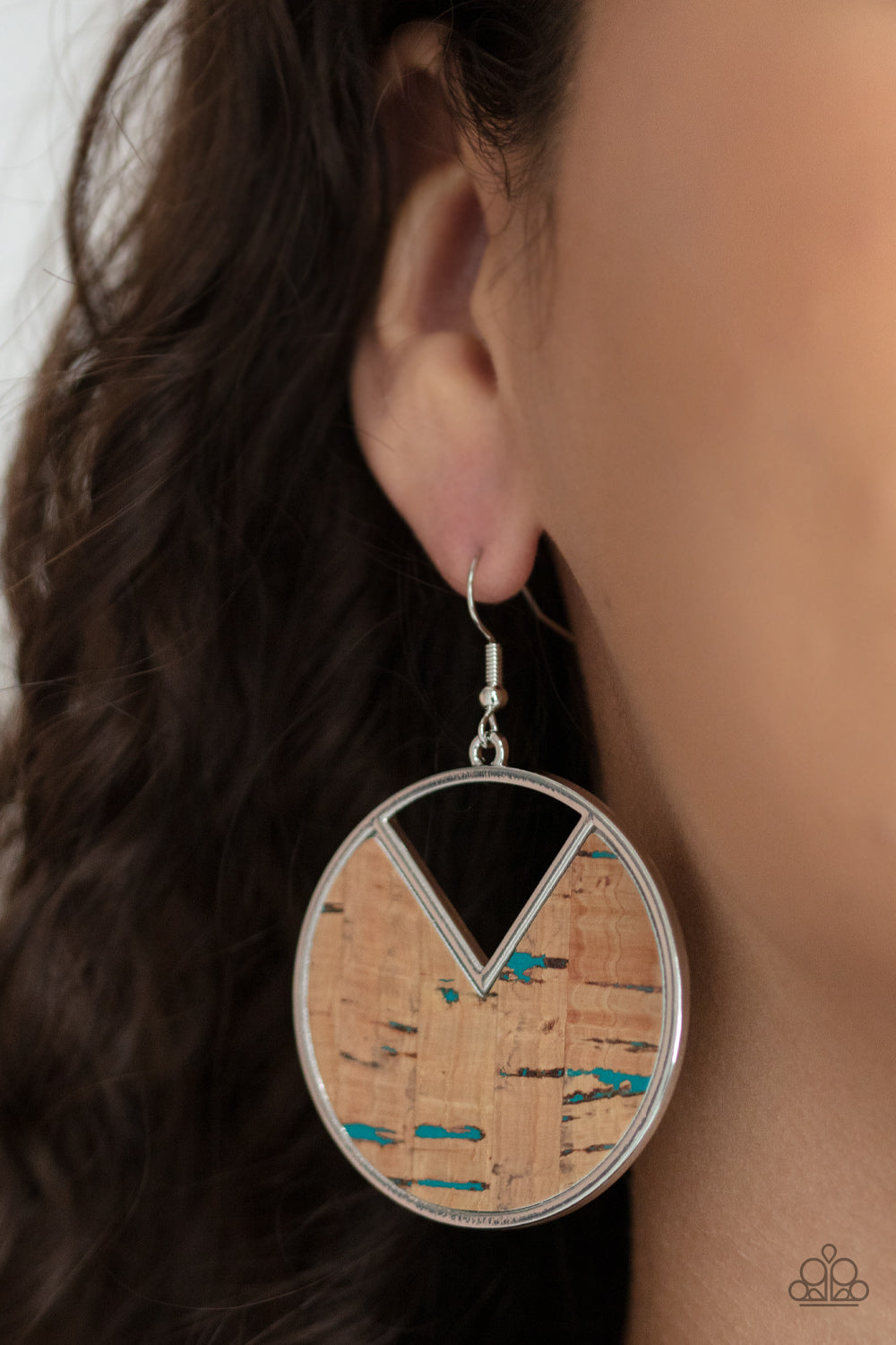 Nod to Nature - Blue Cork Earring Paparazzi E0477