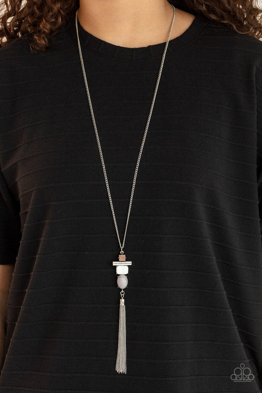 Natural Novice Silver Necklace Paparazzi N0496