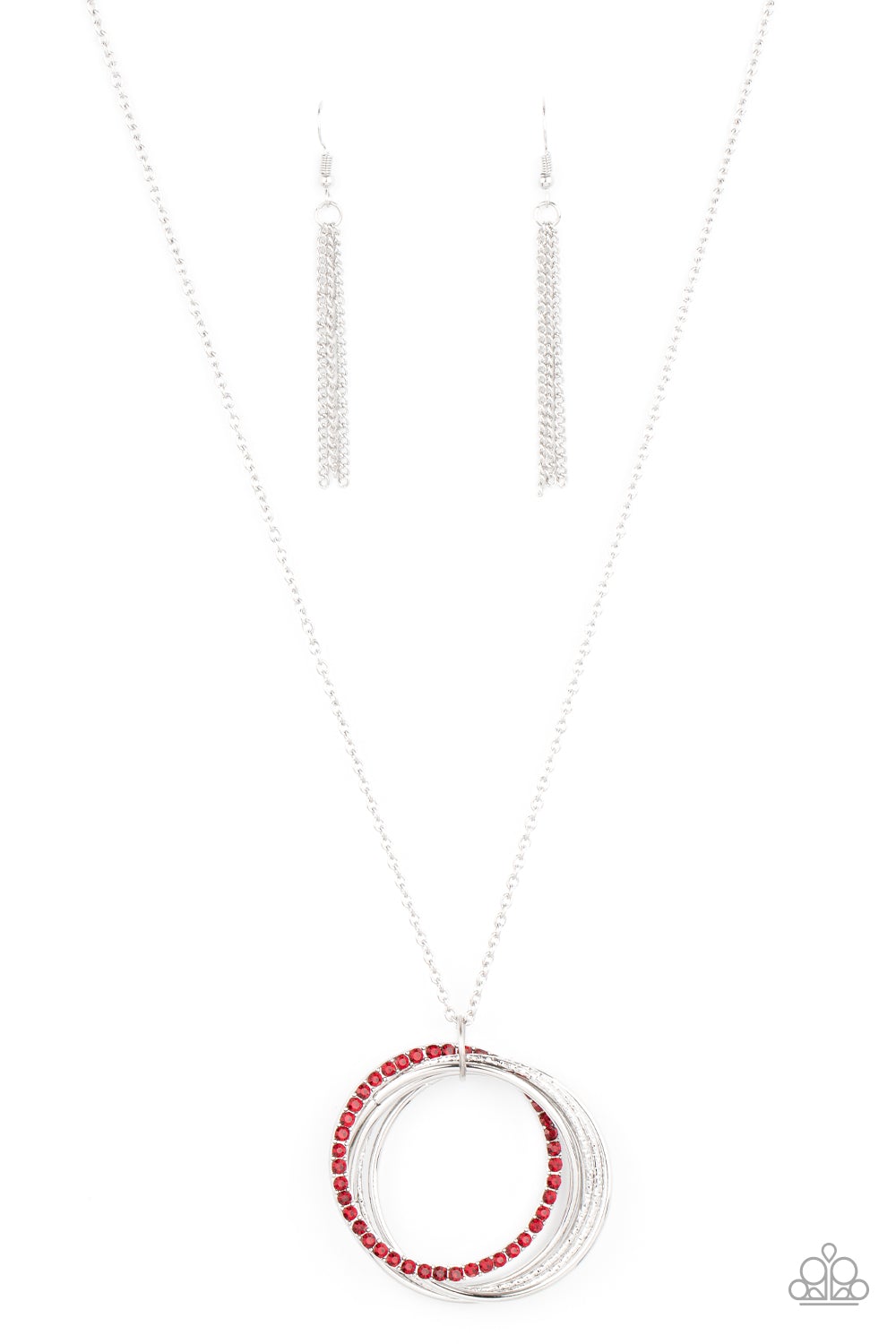Harmonic Halos Red Rhinestone Necklace Paparazzi N0306