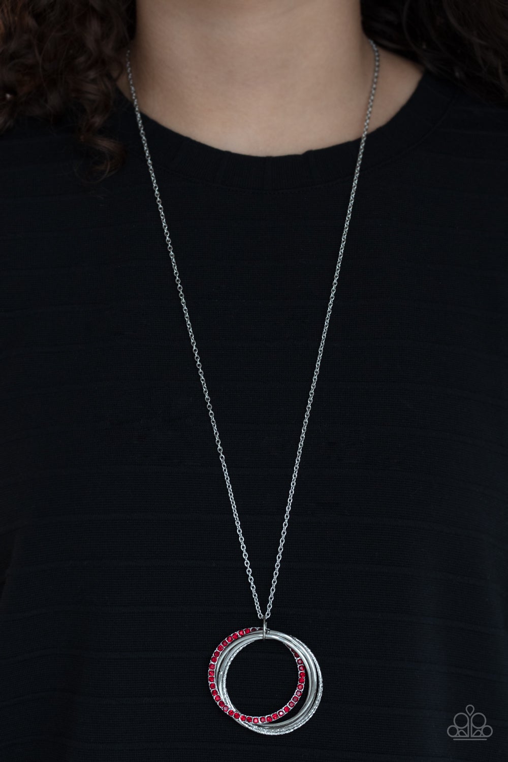 Harmonic Halos Red Rhinestone Necklace Paparazzi N0306