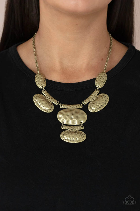 Gallery Relic Brass Oval Necklace Paparazzi N0061