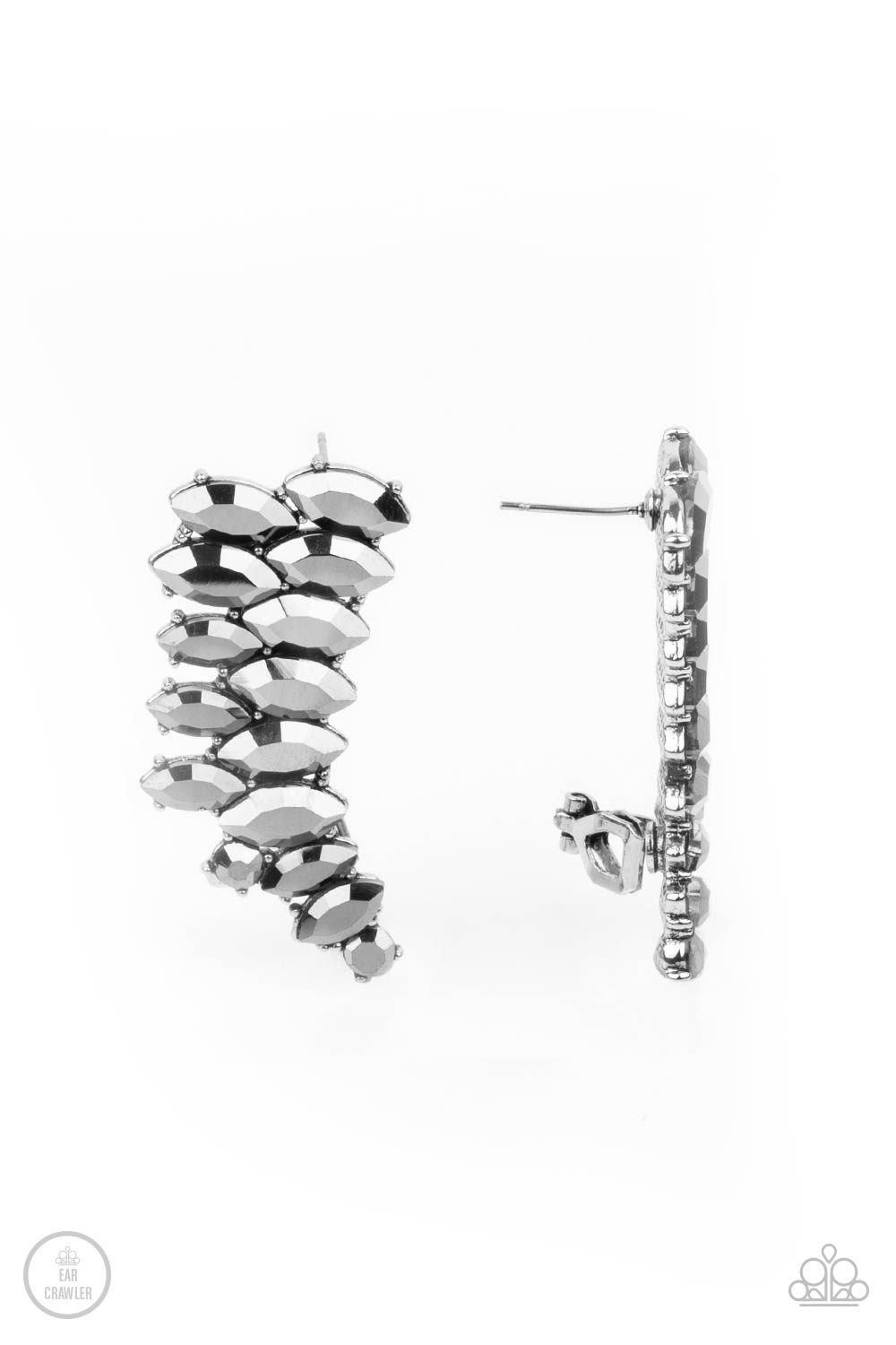 Explosive Elegance - Silver Ear Crawler Earring Paparazzi E0451