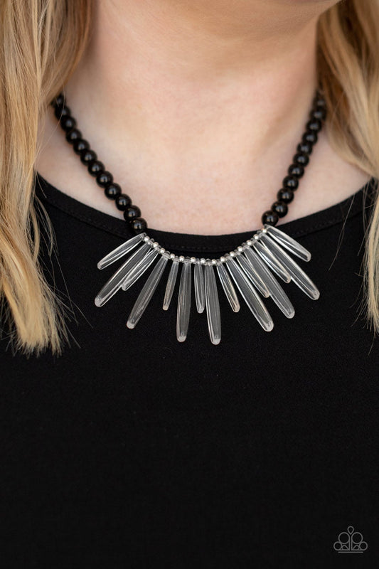 Icy Intimidation Black Necklace Paparazzi N0589