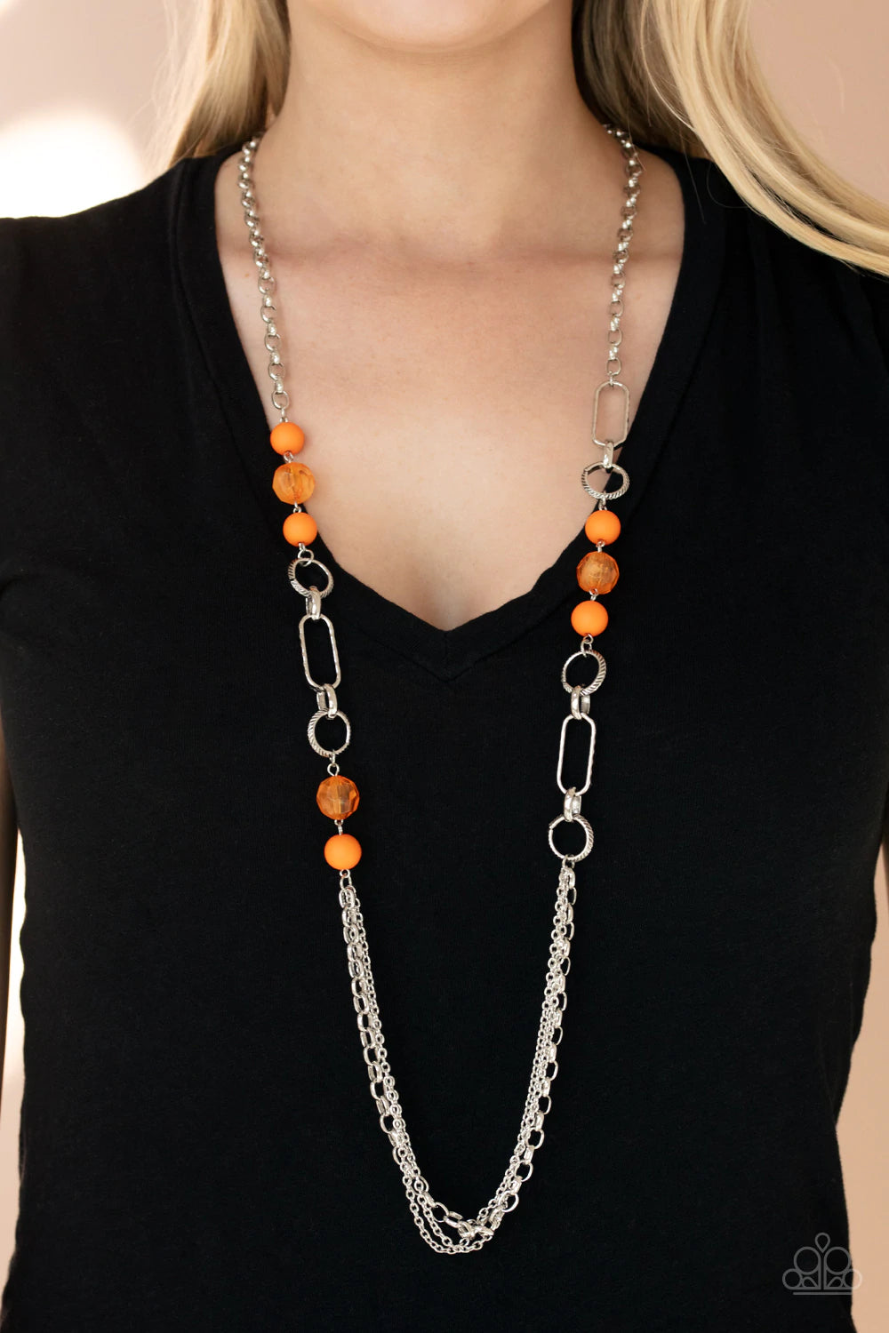 Pop-Ular Opinion Orange Necklace Paparazzi N0069