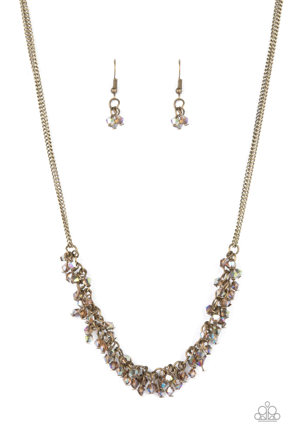 Let There Be TWILIGHT - Brass Iridescent Bead Necklace Paparazzi N0943