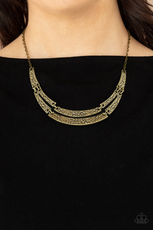 Stick To The Artifacts Brass Necklace Paparazzi N0611