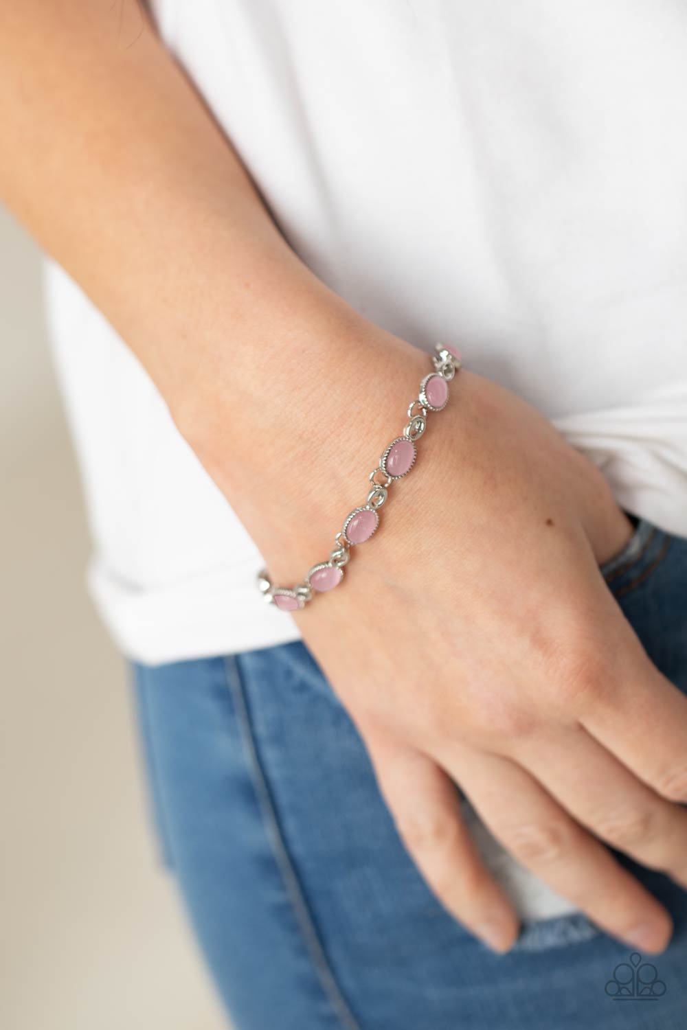 Blissfully Beaming - Pink Cat's Eye Bracelet Paparazzi B0325