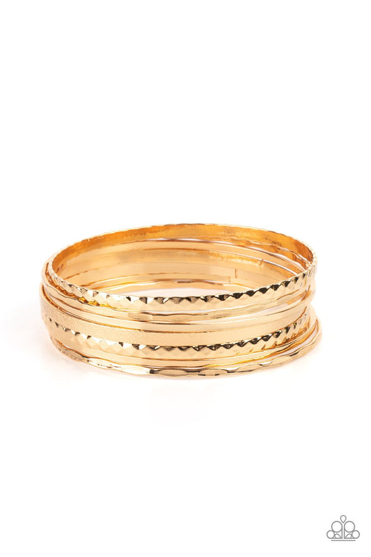 How Do You Stack Up? - Gold Bangle Bracelet Paparazzi B0156