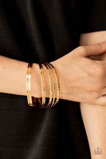 How Do You Stack Up? - Gold Bangle Bracelet Paparazzi B0156