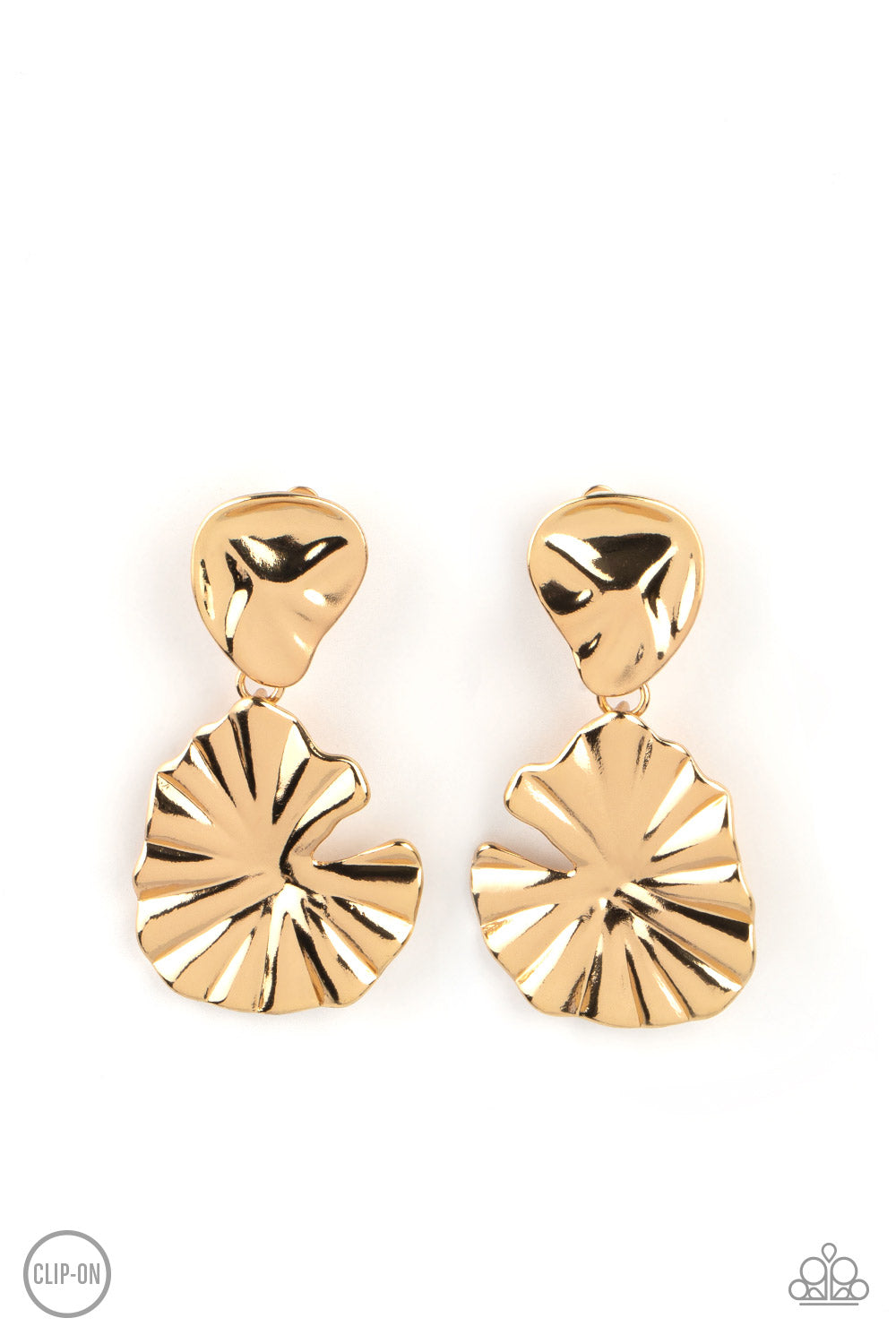 Empress Of The Amazon - Gold Clip-On Earring Paparazzi E0680