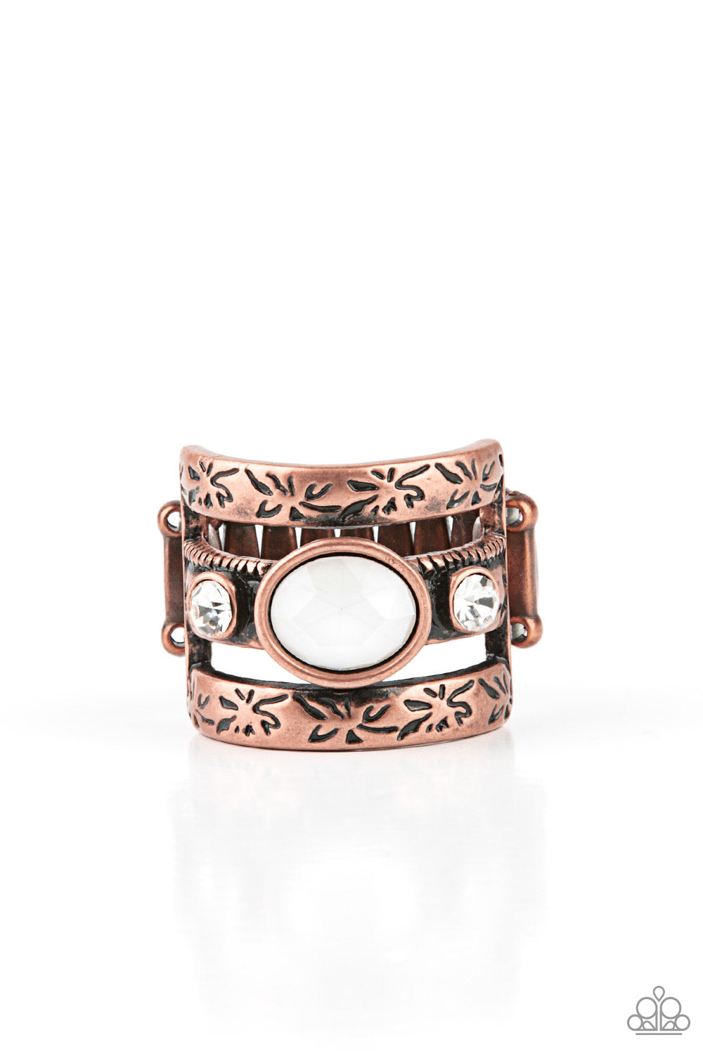 The GLEAMING Tower - Copper Ring Paparazzi R0150