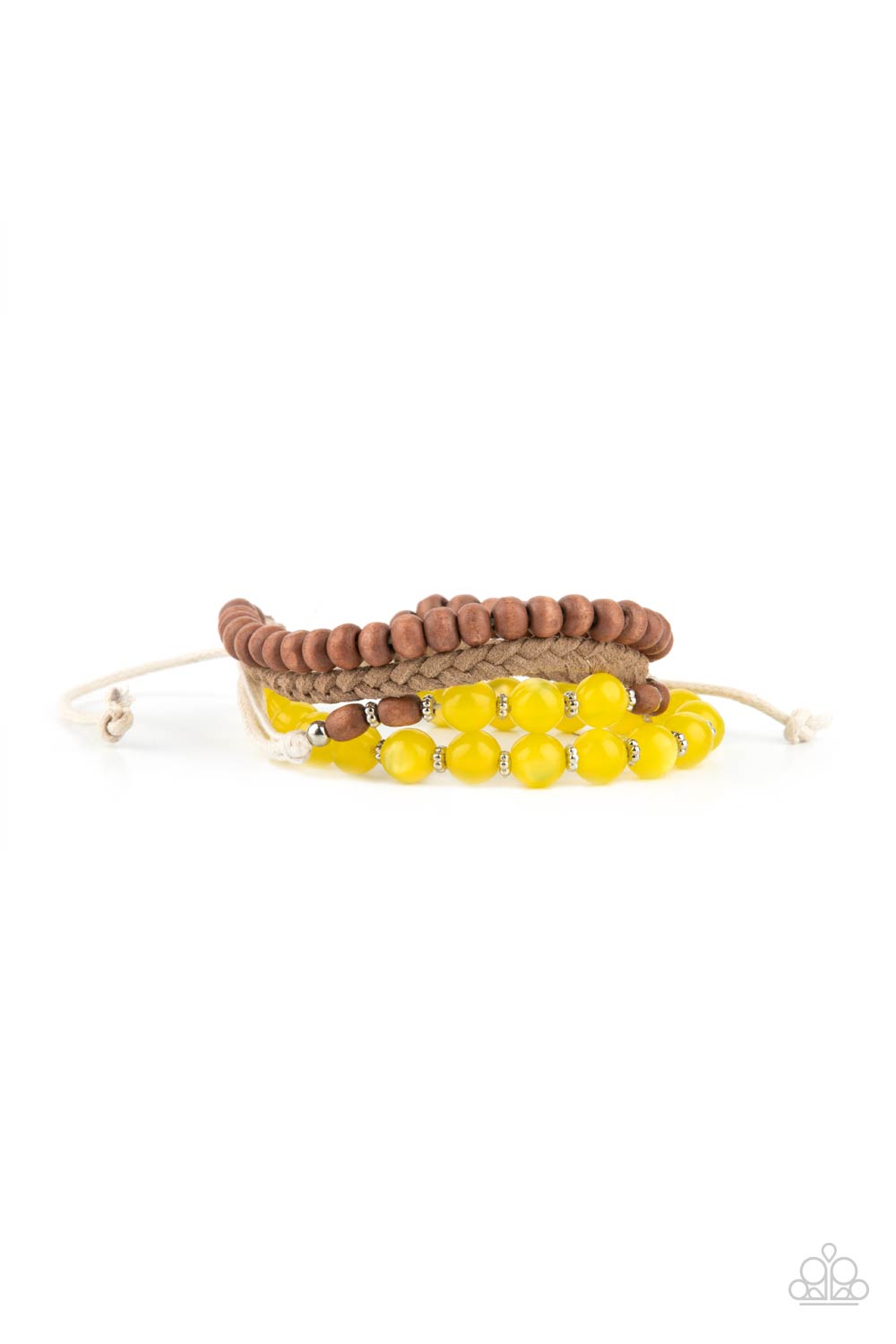 Down HOMESPUN - Yellow Urban Bracelet Paparazzi B0243