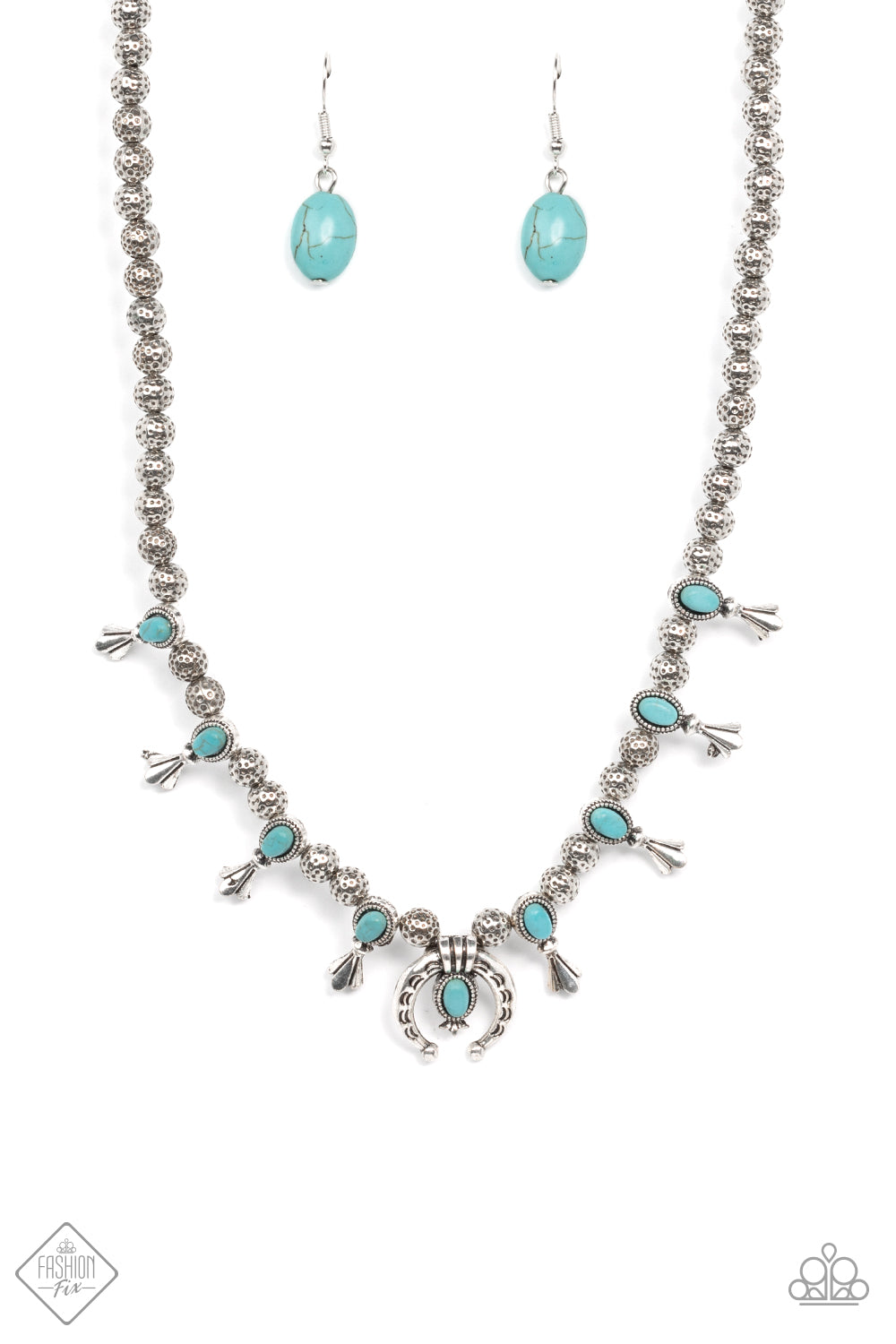 Luck Of The West - Blue Necklace December 2021 Fashion Fix Paparazzi N0478