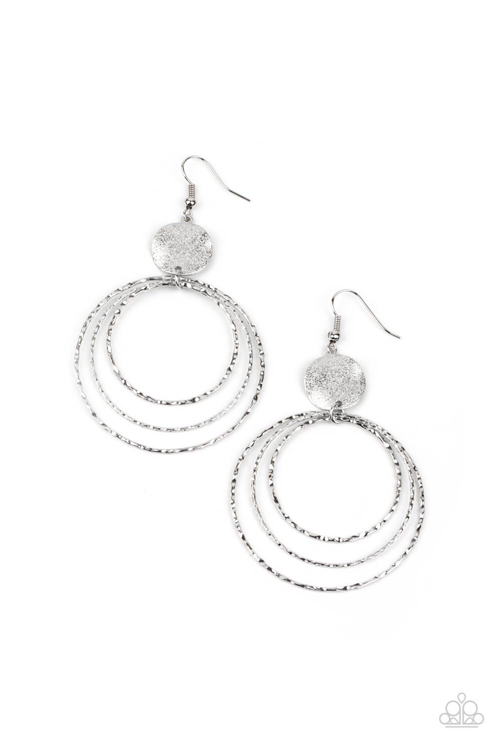 Universal Rehearsal - Silver Earring Paparazzi E0401