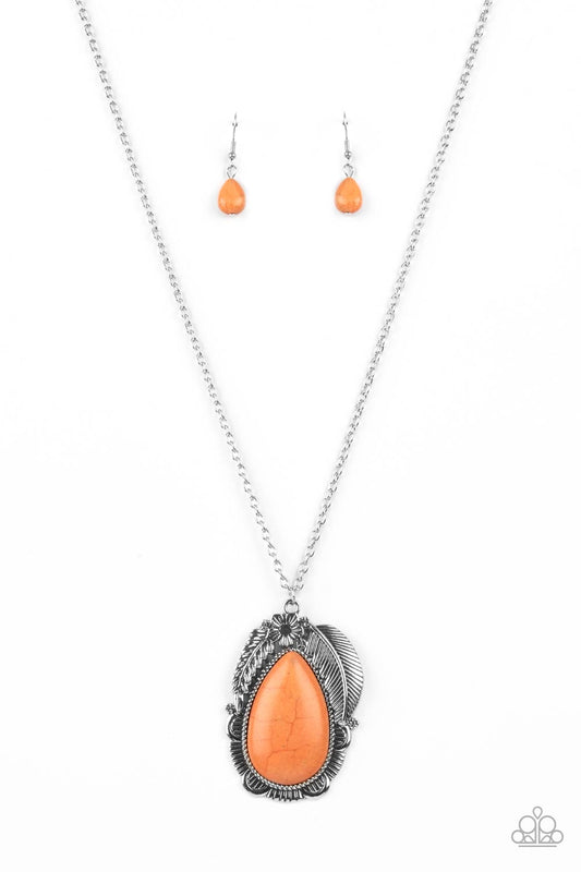 Tropical Mirage Orange Santa Fe Style Necklace Paparazzi N0582