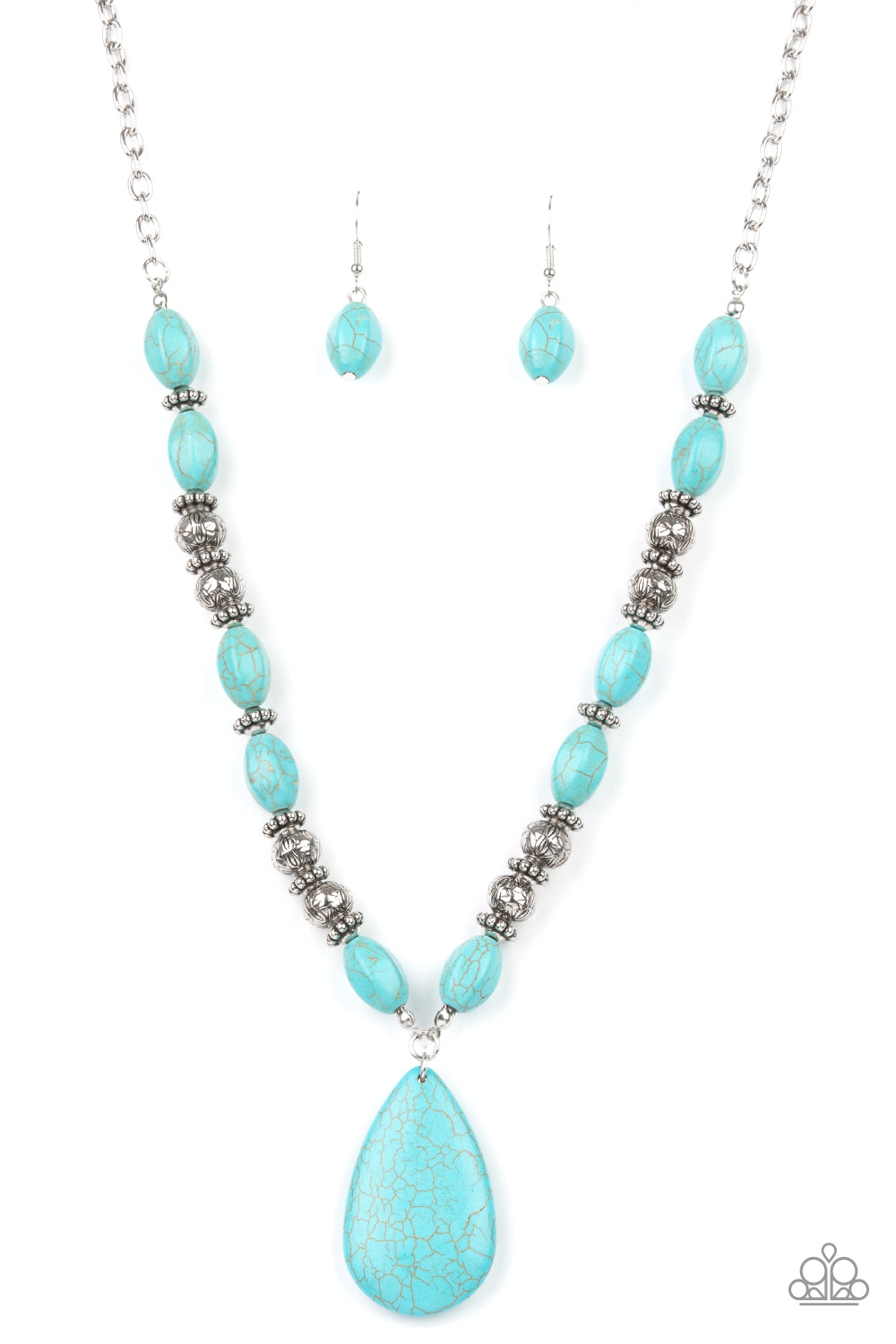 Blazing Saddles - Blue Santa Fe Style Necklace Paparazzi N0261