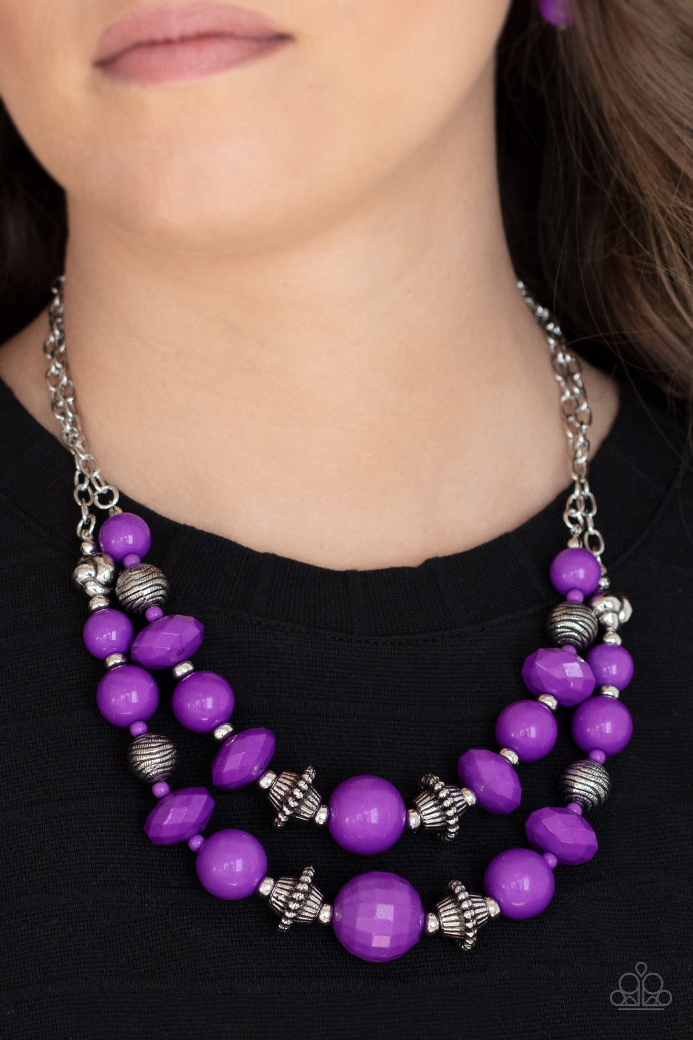 Upscale Chic - Purple Amethyst Orchid Bead Necklace  Paparazzi  N0360