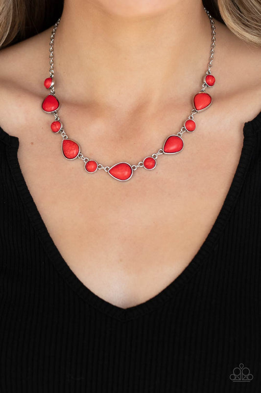 Heavenly Teardrops Red Necklace Paparazzi N0501
