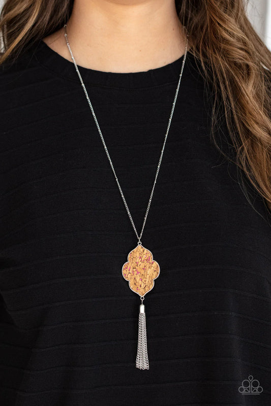 One Night In Casablanca Pink And Cork Necklace Paparazzi N0965