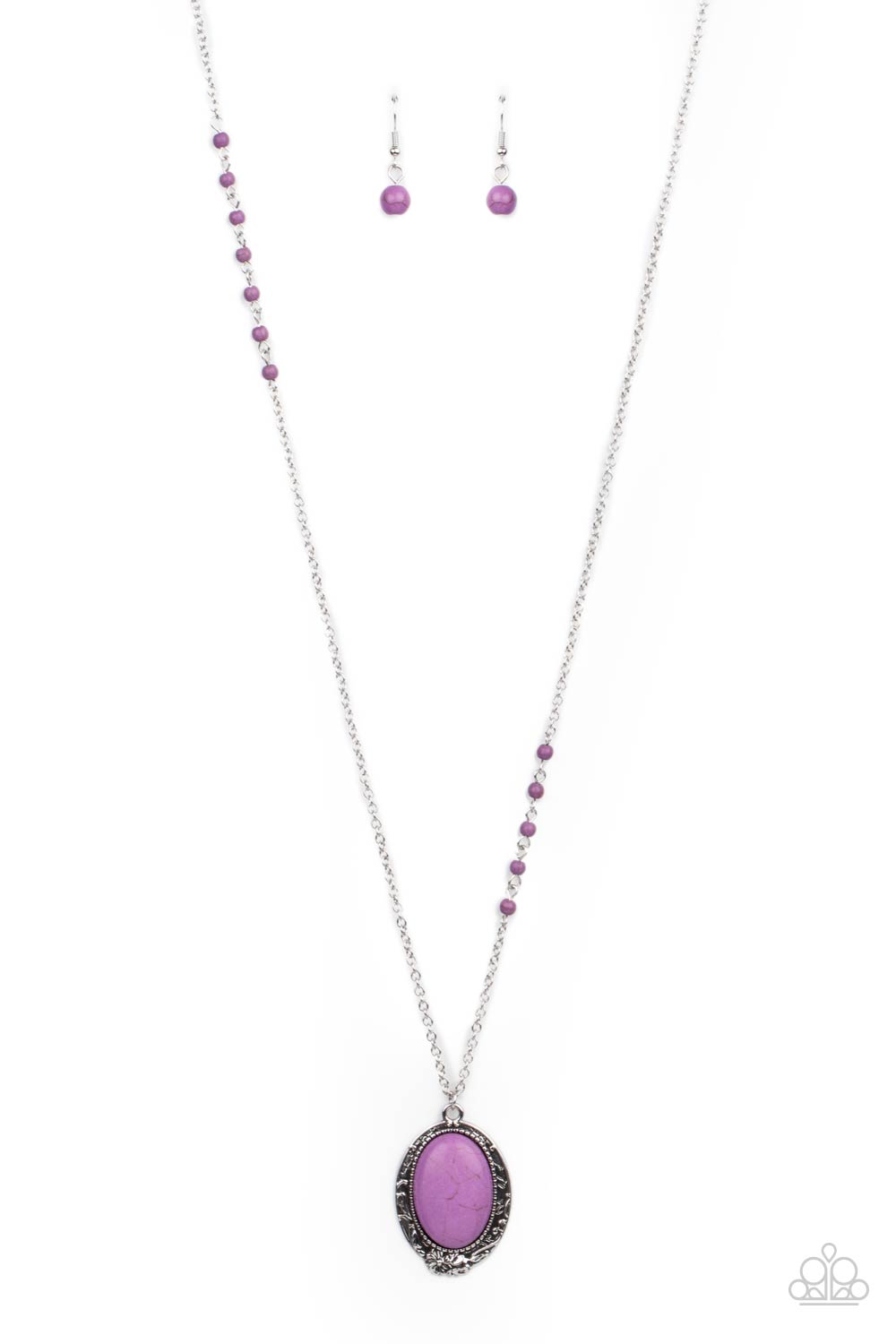 Plateau Paradise - Purple Cracked Stone Necklace Paparazzi N0550