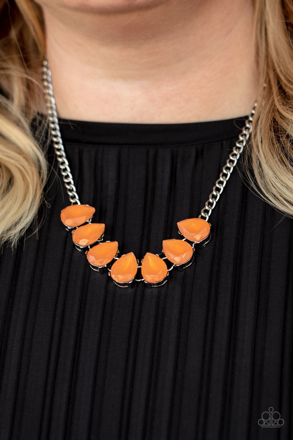 Above The Clouds - Orange Necklace Paparazzi N0385