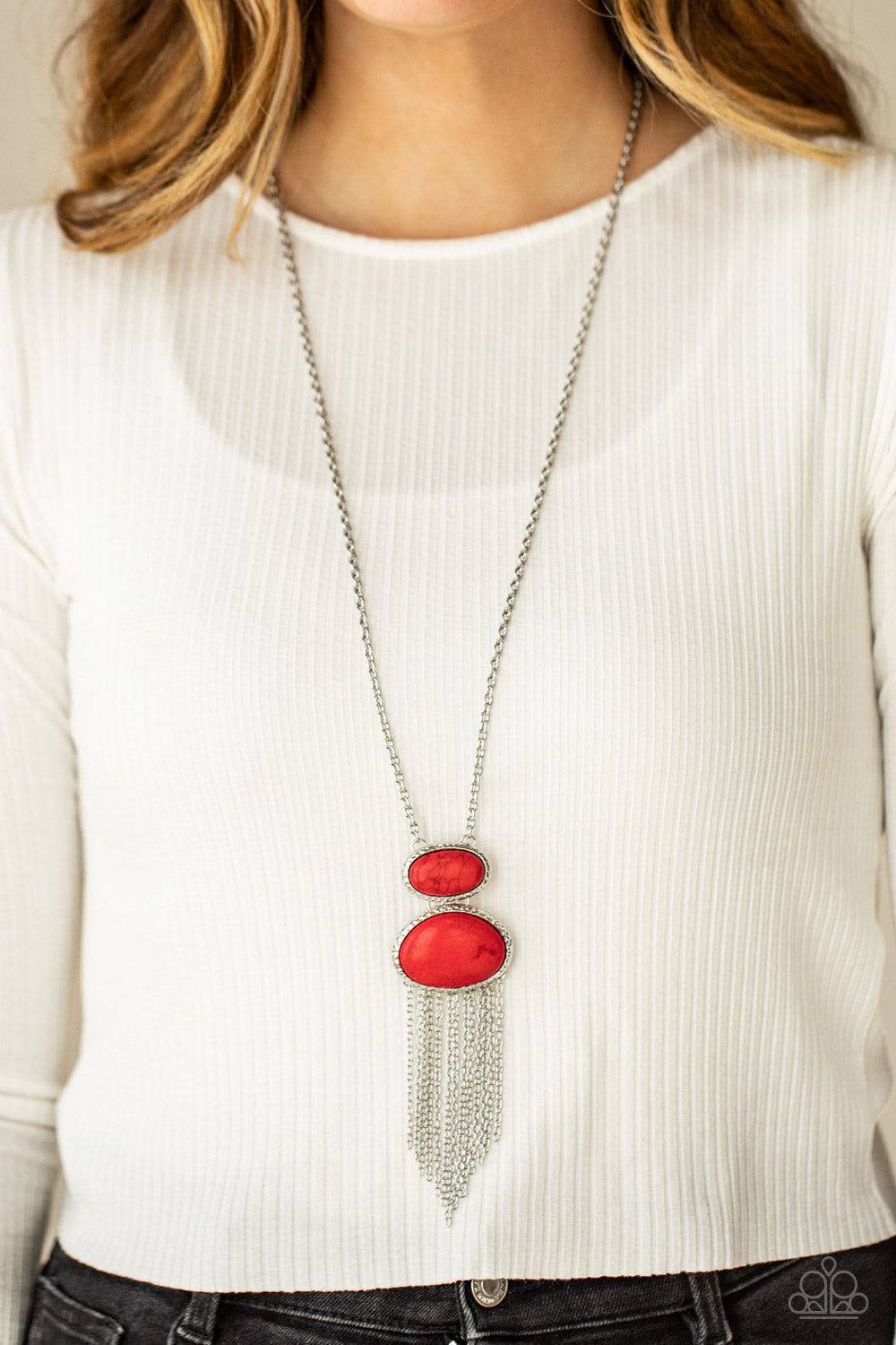 Meet Me At Sunset - Red Stone Santa Fe Style Necklace Paparazzi N1175