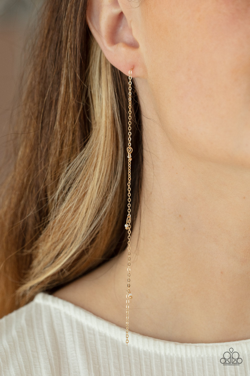 Dauntlessly Dainty - Gold Earring Paparazzi E0336