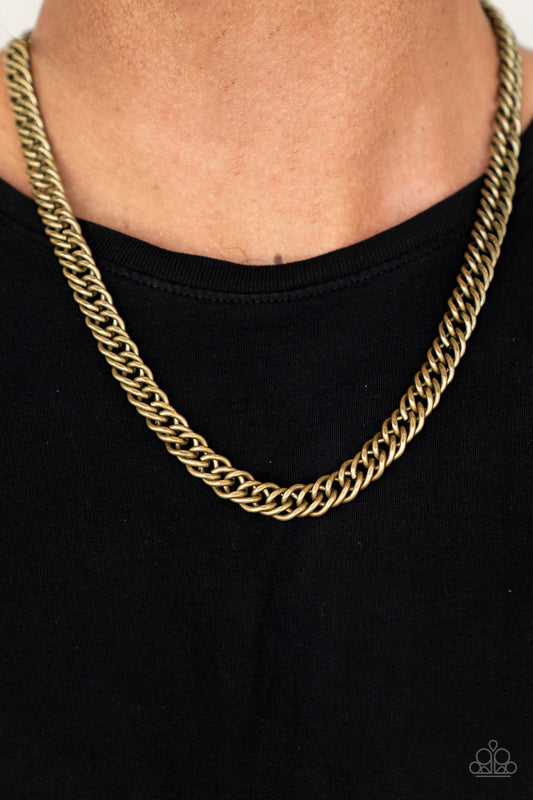 Winners Circle - Brass Chain Urban Necklace Paparazzi N0877