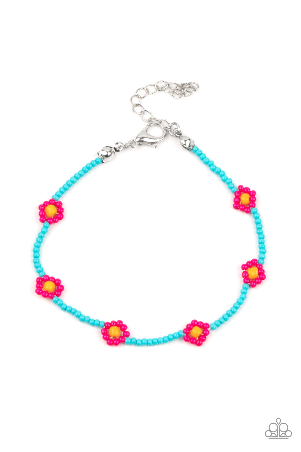 Camp Flower Power - Pink and Blue Seed Bead Bracelet Paparazzi B0413