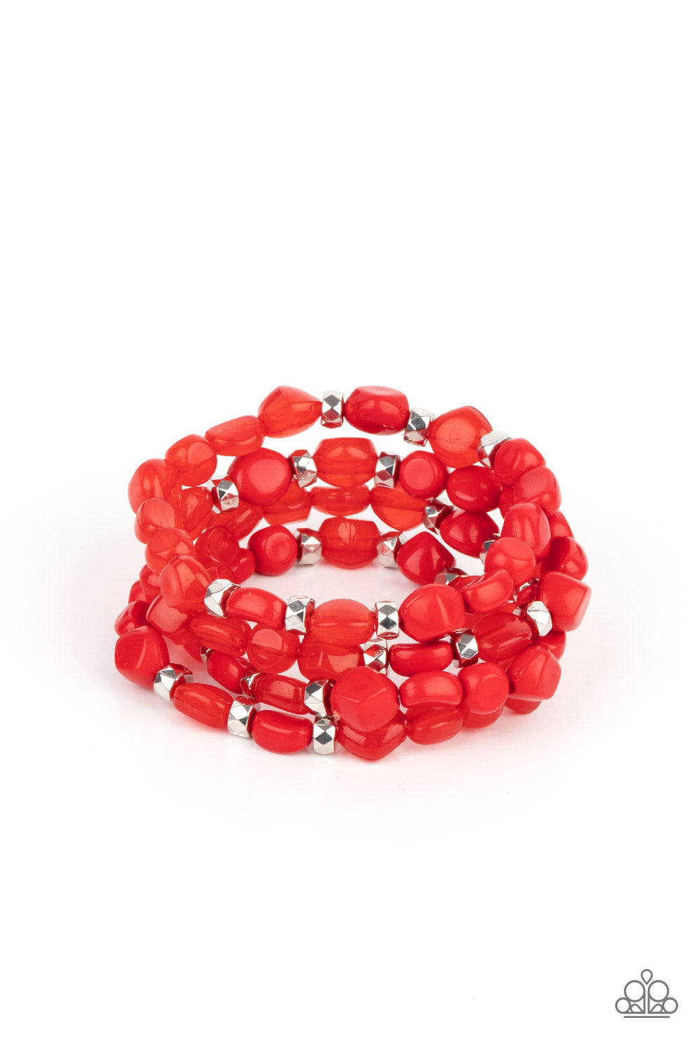 Nice GLOWING! - Red Stretch Bracelets Paparazzi B0438