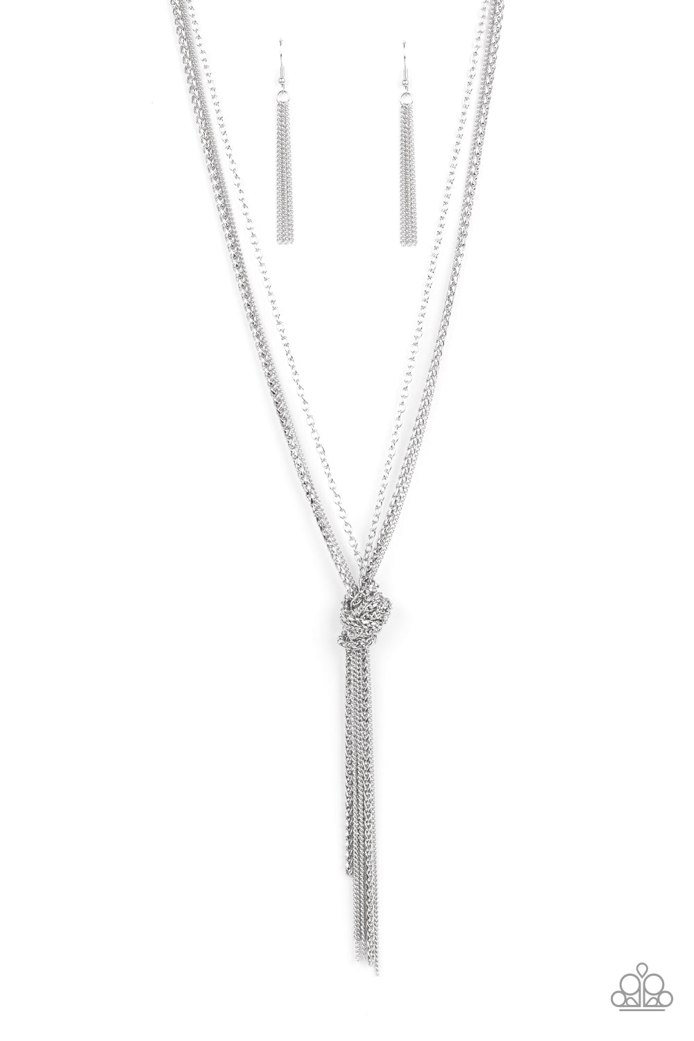 KNOT All There - Silver Necklace Paparazzi N0754