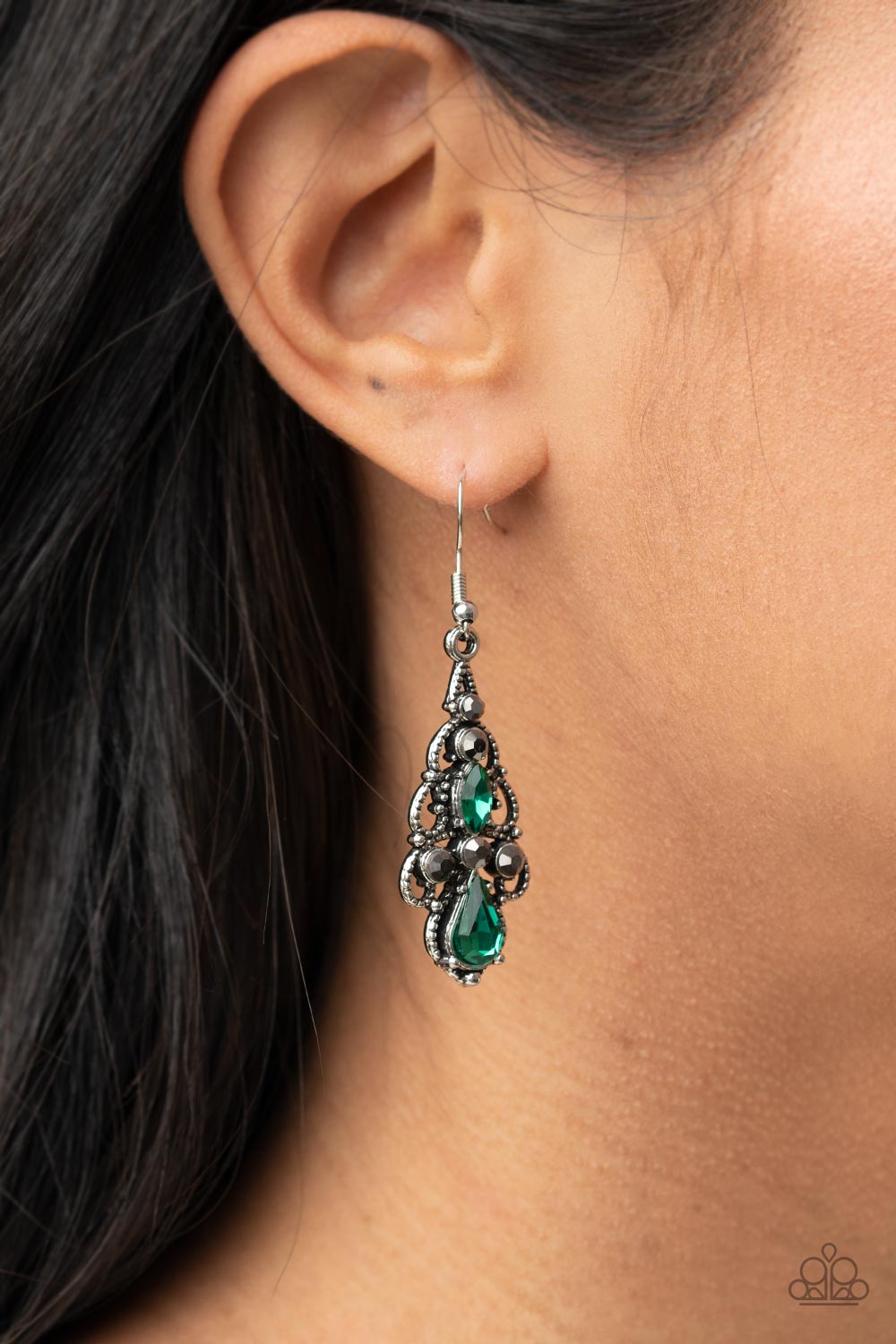 Urban Radiance - Green Earring Paparazzi E0293