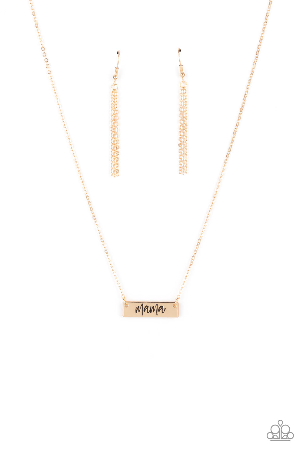 Blessed Mama - Gold "Mama" Necklace Paparazzi N0865