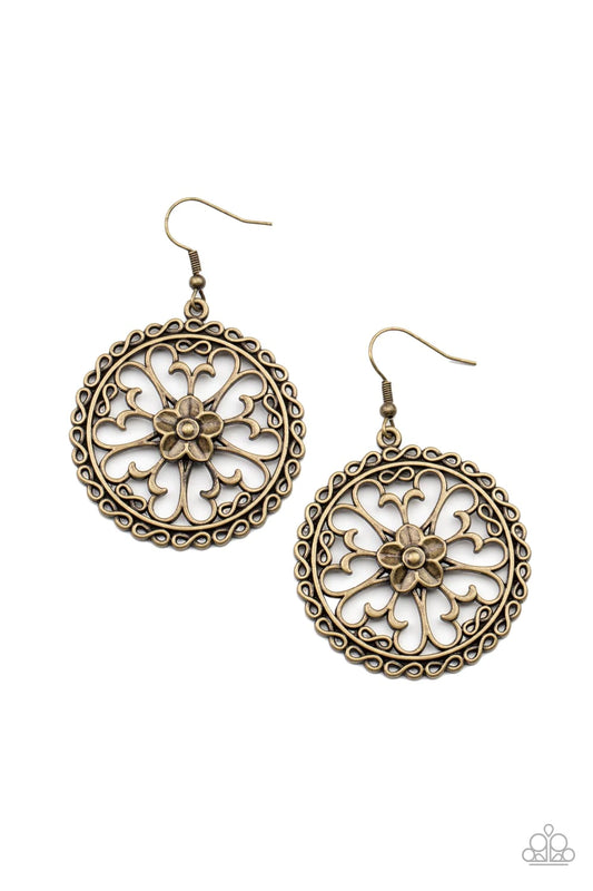 Floral Fortunes Brass Butterfly Shape Earring Paparazzi E0035